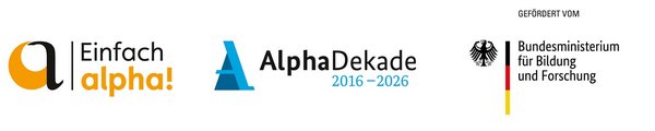 Einfach Alpha!, Dekade für Alphabetisierung, gefördert vom Bundesministerium für Bildung und Forschung